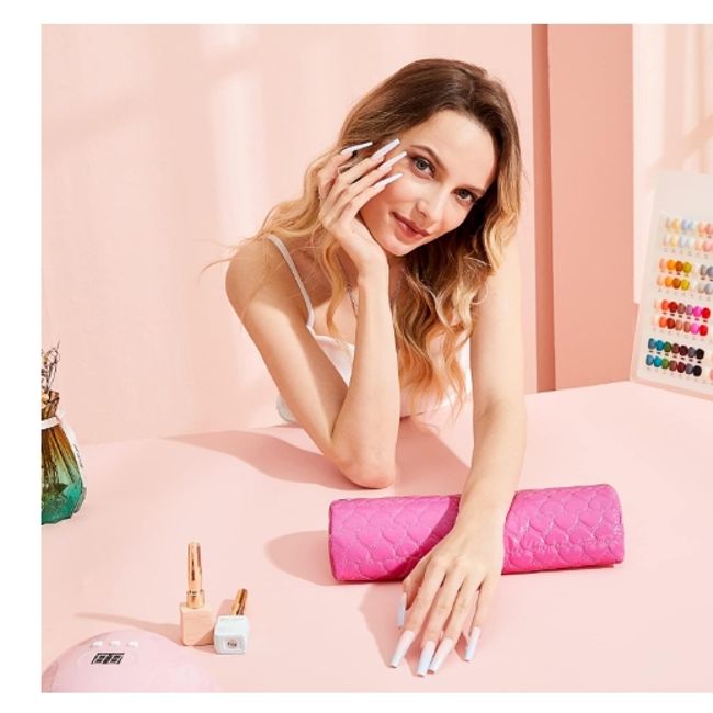 GENERICO - Almohada Para Manicure Apoya Manos Color Rosa