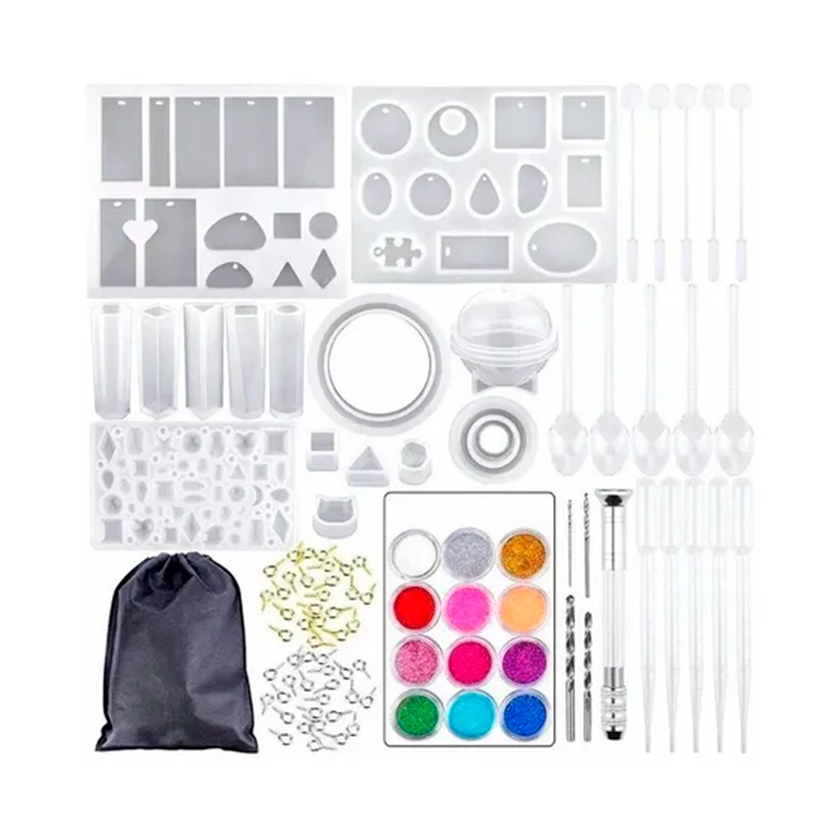 GENERICO - Set 83 Moldes Silicona Para Velas Resina Joyería