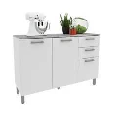 TECNOMOBILI - MUEBLE INFERIOR COCINA 2 PTAS Y 3 CAJONES COLOR BLANCO
