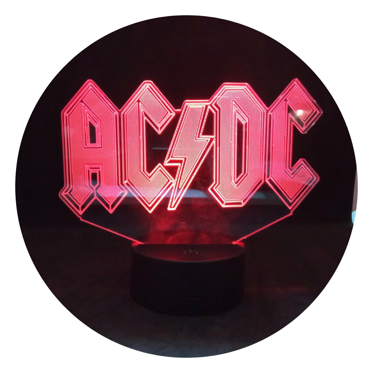 3DILUTION - Lámpara 3dilution ACDC Fanart Base Negra
