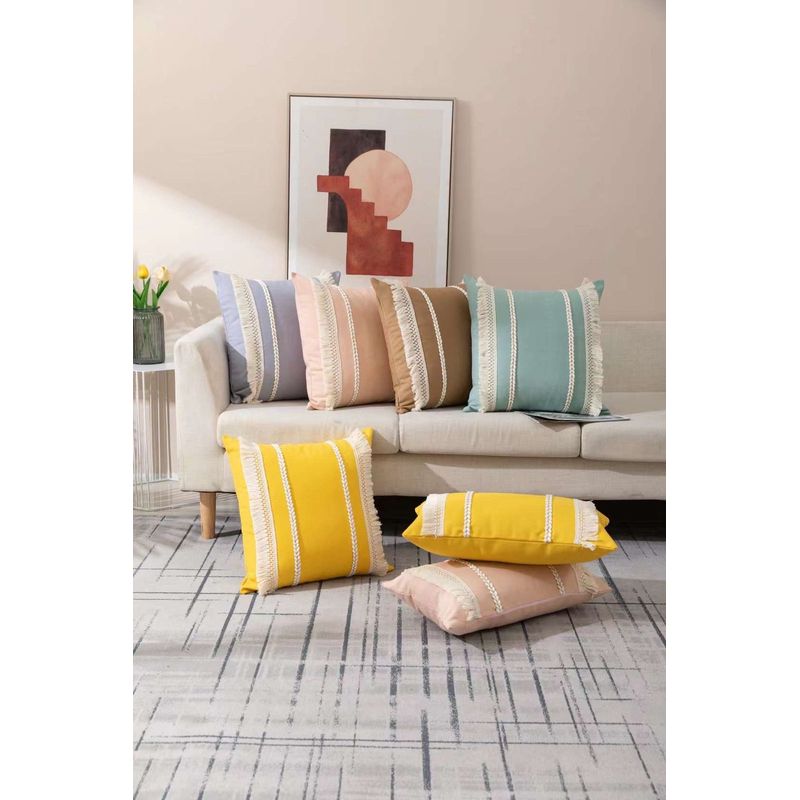 GENERAC - Funda de cojín Trenzada colores Pack 2