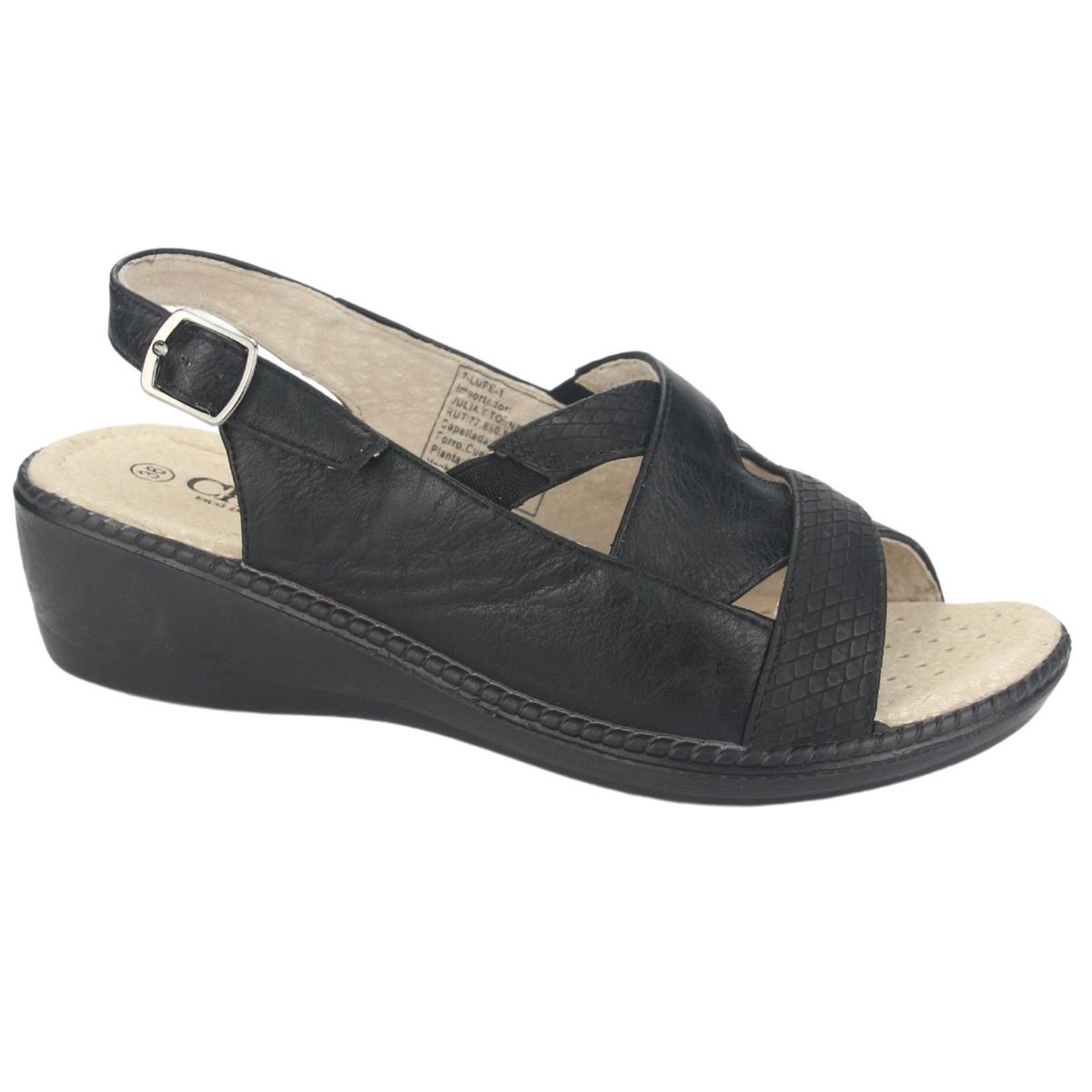 CHALADA - Sandalia Mujer Negro Comfort Chalada Lupe-1