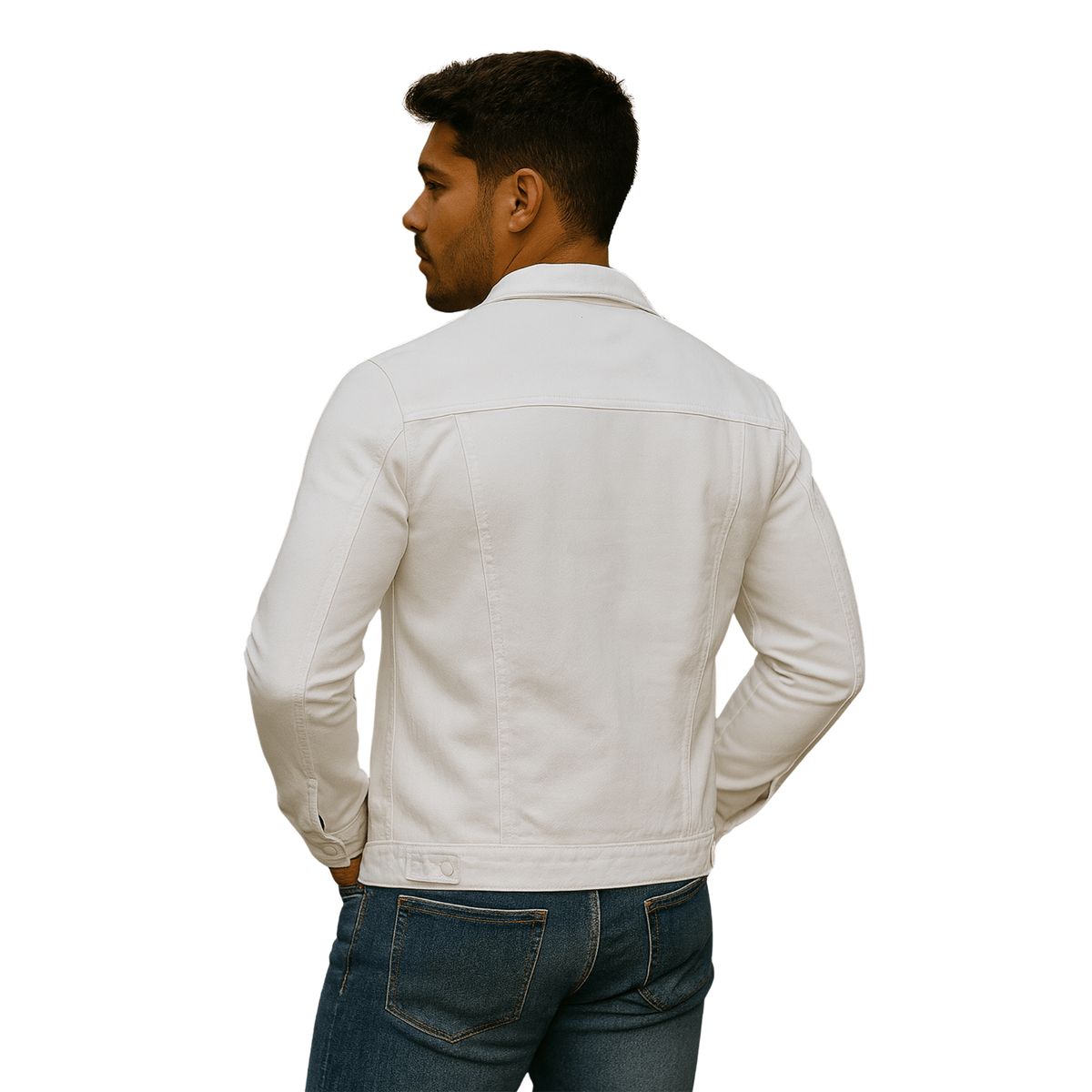 D'JOE - Chaqueta Mezclilla Nacional Blanca Hombre
