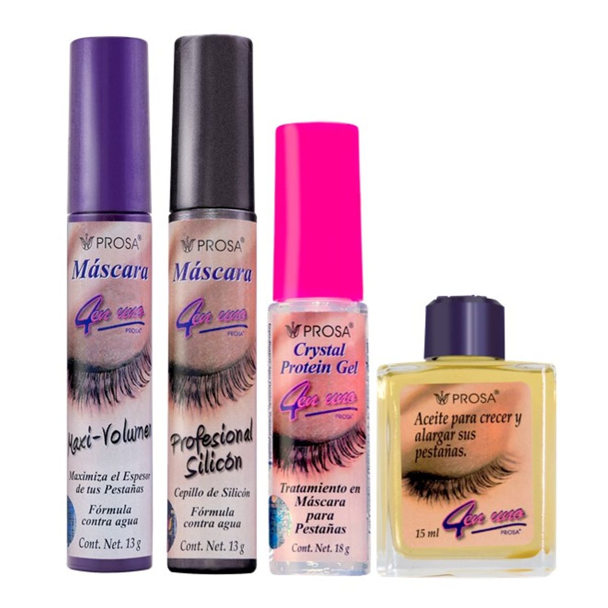 PROSA NATURAL - Pack Mascaras de Pestañas Cejas + Aceite Fortalecedor Prosa