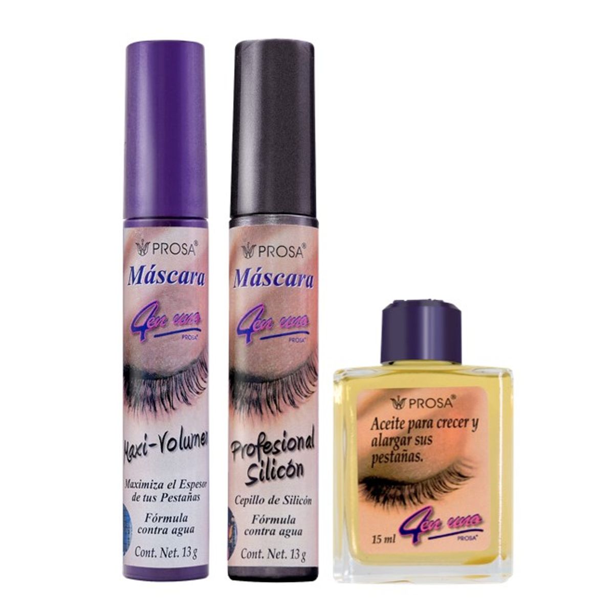 PROSA NATURAL - Pack Mascaras de Pestañas WaterProof + Fortalecedor Prosa