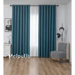 GENERICO - Set de Cortinas Blackout 2 Paños Color Tuquesa