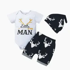 ANGO - Conjunto LITTLE MAN CIERVO MANGA CORTA