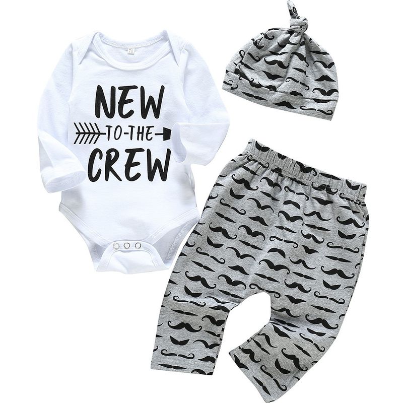 ANGO - Conjunto Ango Bebe 3 pcs Mustache New to the Crew