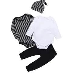 ANGO - Conjunto 4 piezas Azul marino - blanco