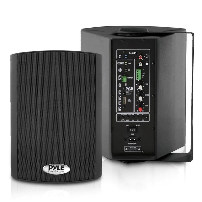 PYLE - Parlantes Activos Pyle Bluetooth Interior Negros