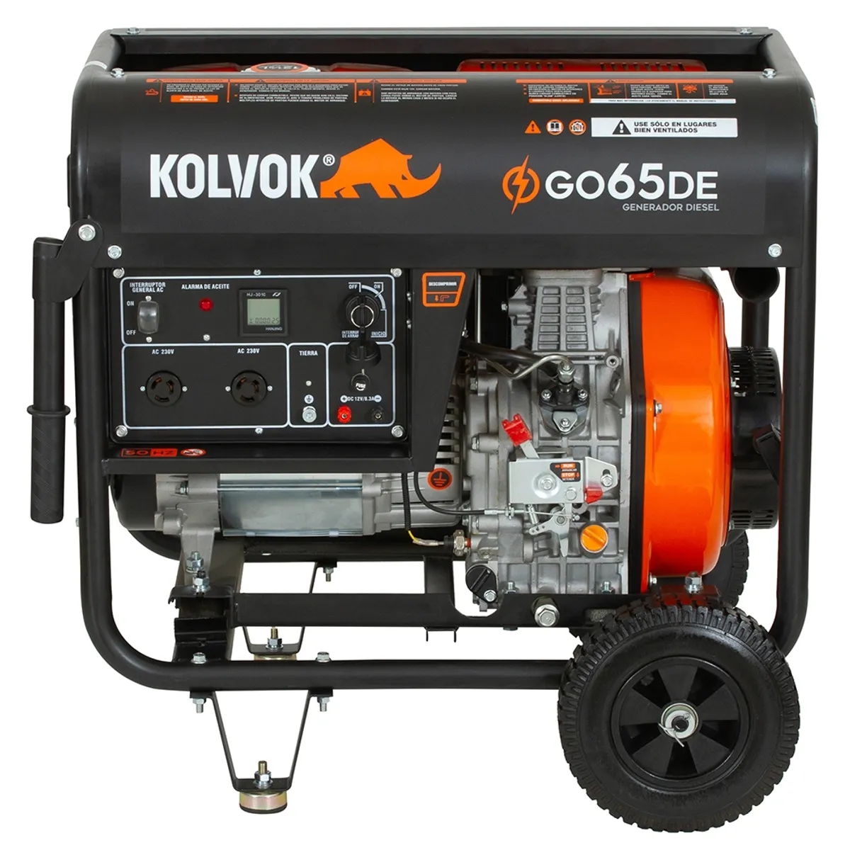 KOLVOK - Generador eléctrico a diésel 6500W partida eléctrica.