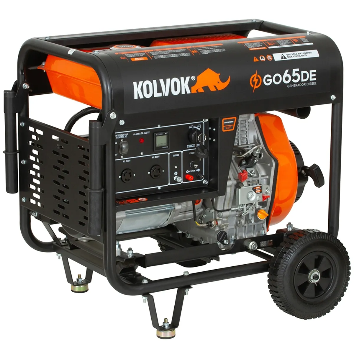 KOLVOK - Generador eléctrico a diésel 6500W partida eléctrica.