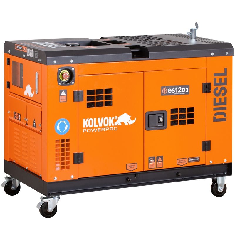 KOLVOK - Generador eléctrico a diésel 9600W trifásico partida eléctrica