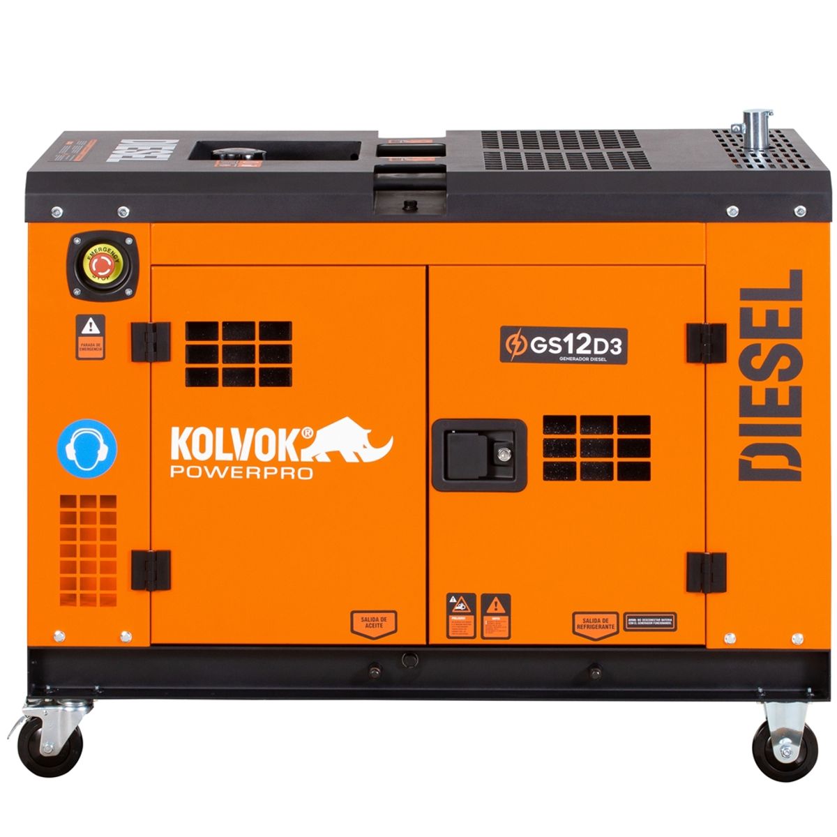 KOLVOK - Generador eléctrico a diésel 9600W trifásico partida eléctrica