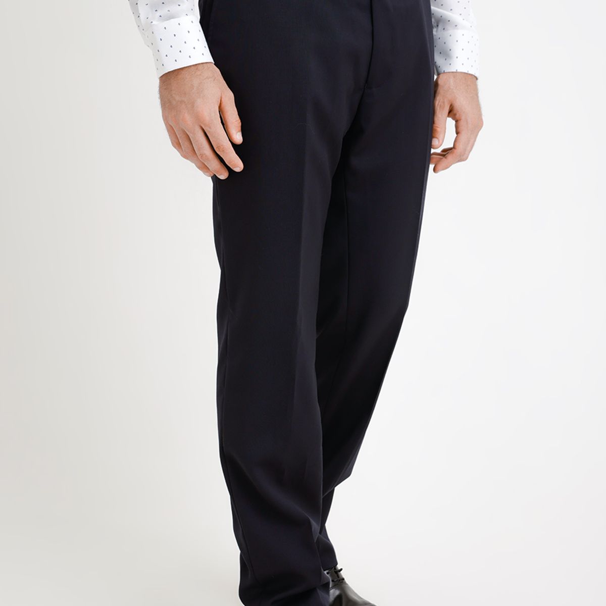 TRIAL - Pantalón Hombre Formal Lana S100'S Liso Regular Mix&Color Azul