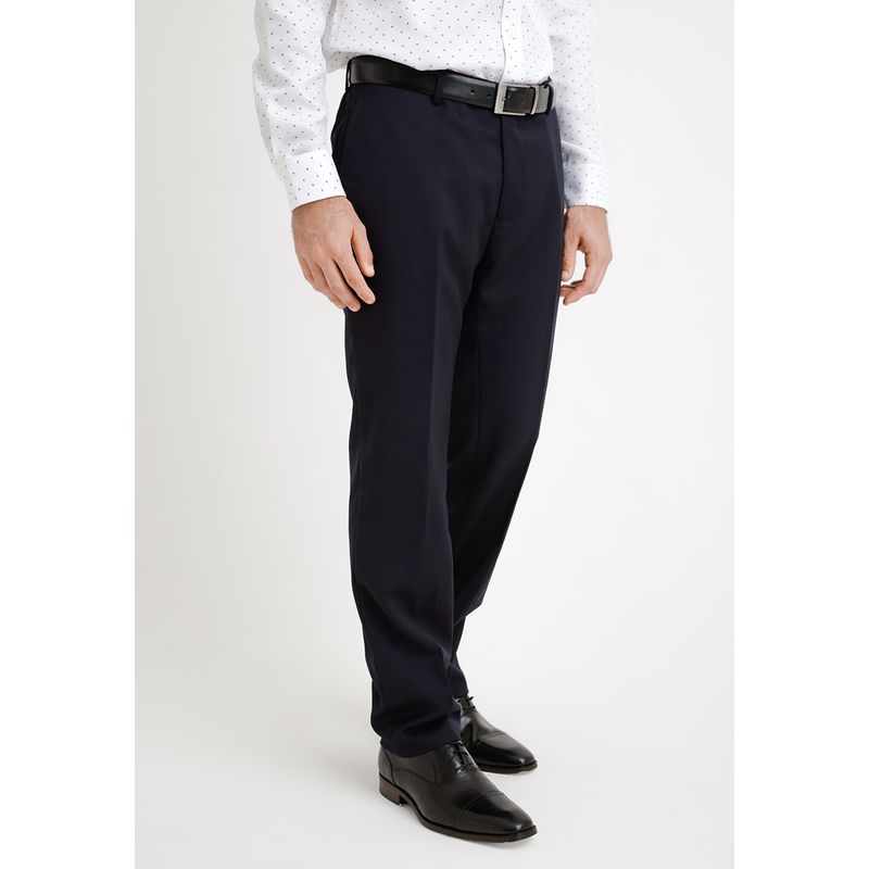 TRIAL - Pantalón  hombre Formal Regular fit Mix & Color Lana Azul marino
