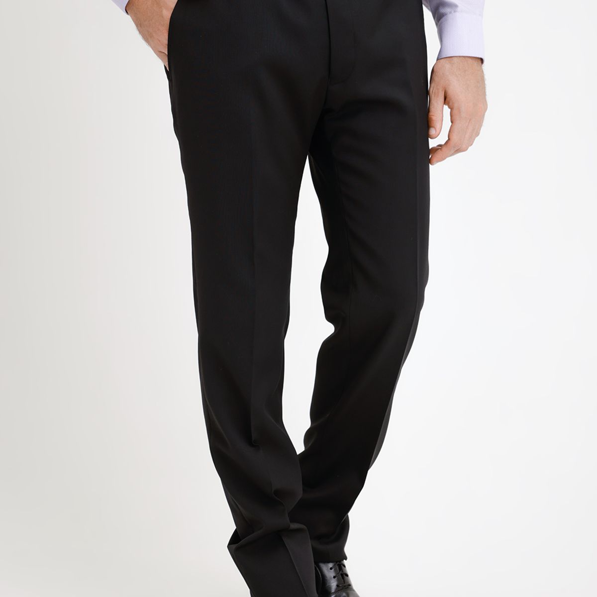 TRIAL - Pantalón Hombre Formal Lana S100'S Liso Slim Mix&Color Negro