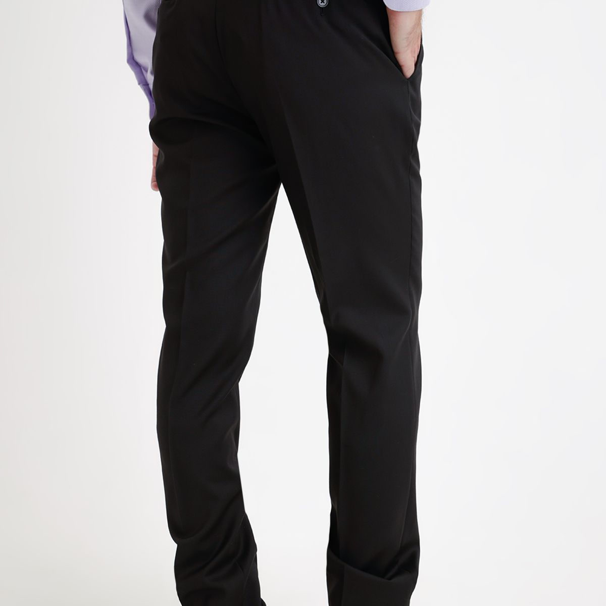 TRIAL - Pantalón Hombre Formal Lana S100'S Liso Slim Mix&Color Negro