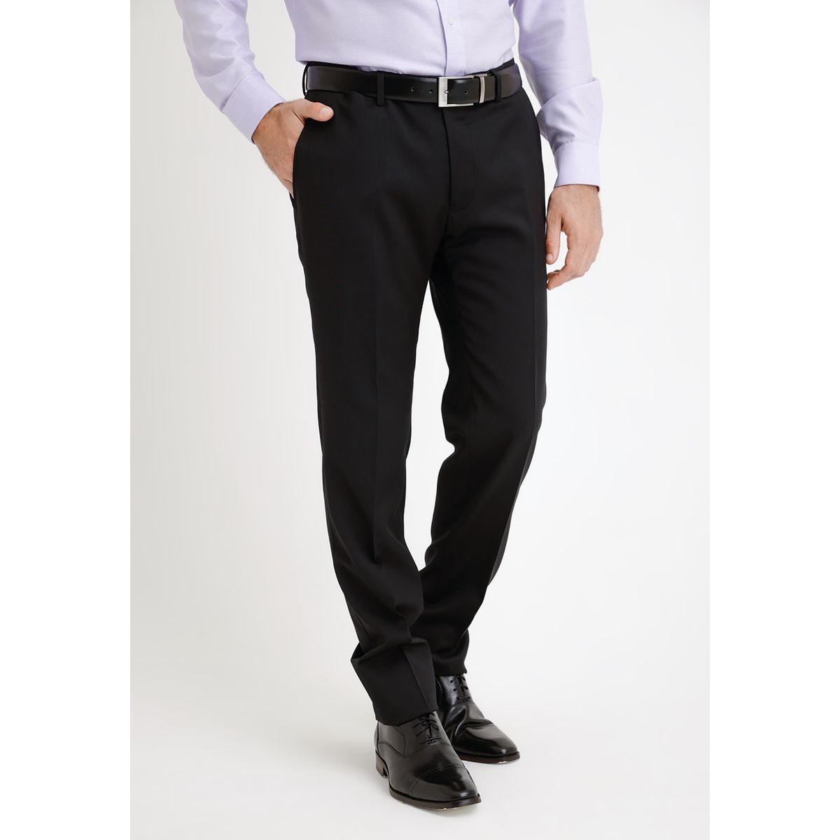 TRIAL - Pantalón Hombre Formal Lana S100'S Liso Slim Mix&Color Negro