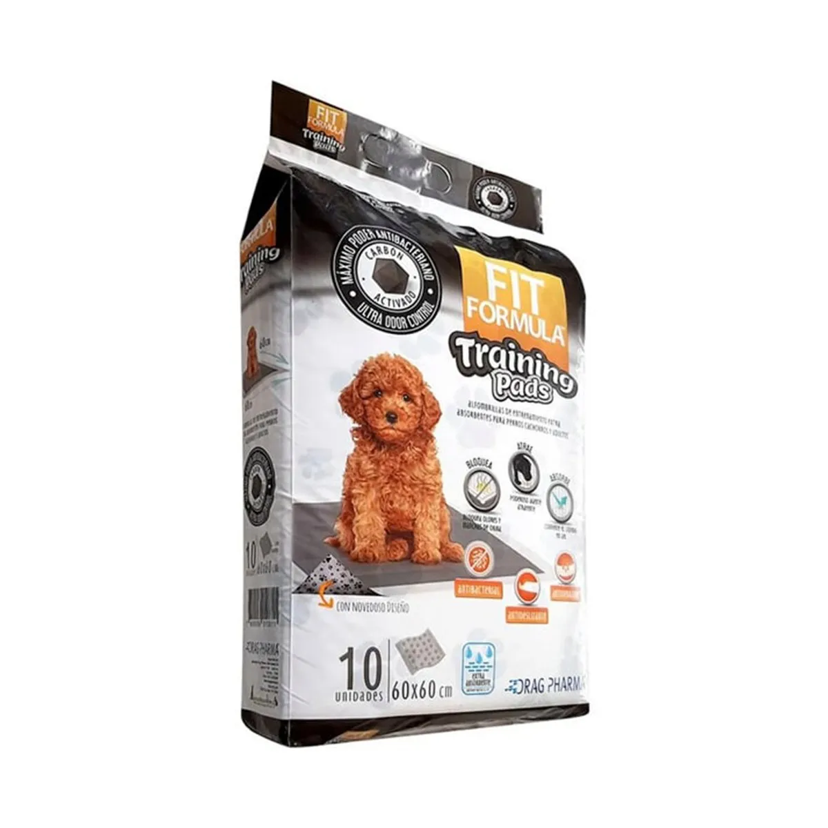 FIT FORMULA - Sabanillas De Entrenamiento Perros Con Carbon 60x60cm 10 Un