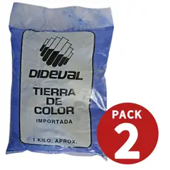 GENERICO - Tierra De Color Azul Bolsa 1 Kg Pack 2 Unidades