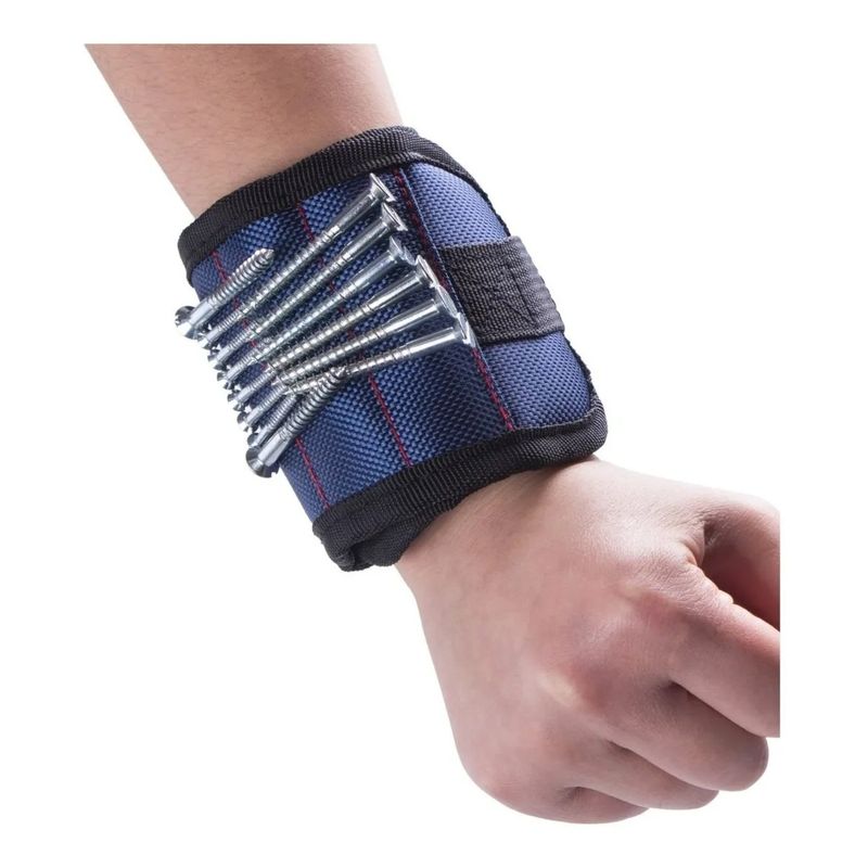 GENERICO - Muñequera Magnetica Sujeta Tornillos Brazalete Magnetico Azul