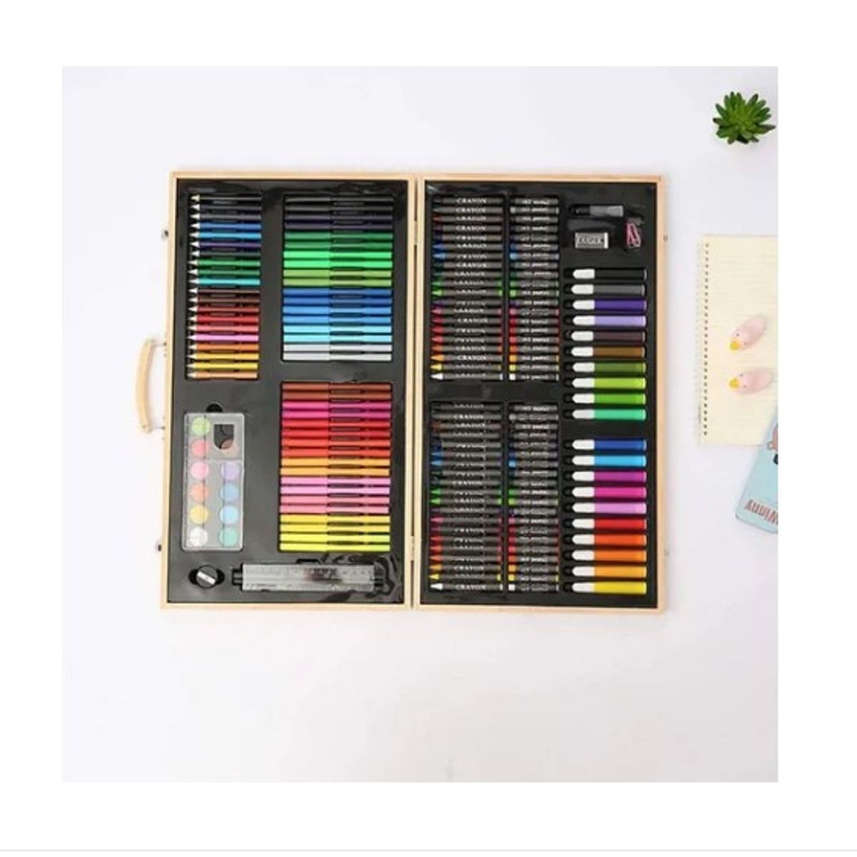 OFERTABKN - Set De Arte 180 Pcs Lapices Para Colorear Maleta De Madera
