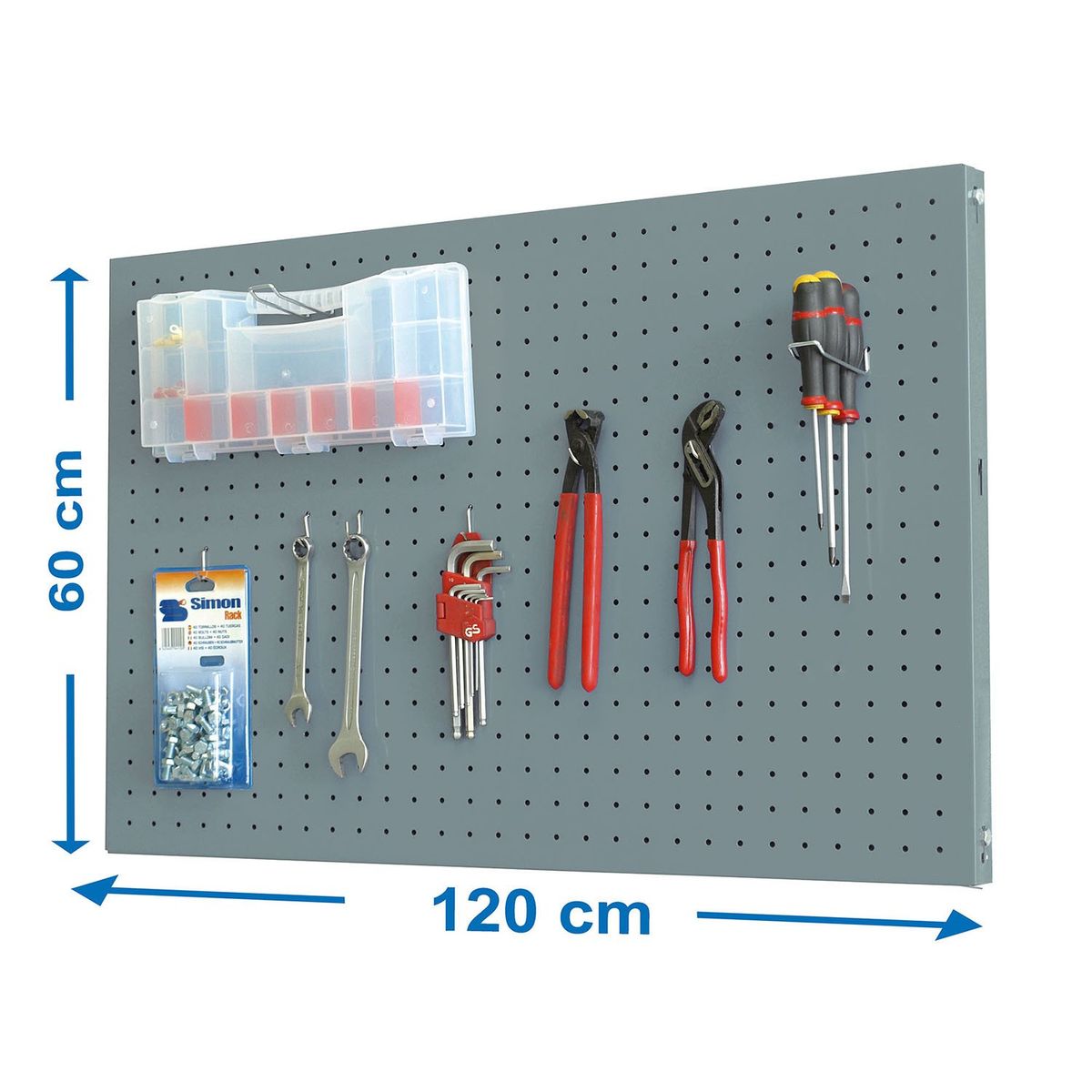 SIMONRACK - Panelclick 1200x600 Gris + 8 Hook