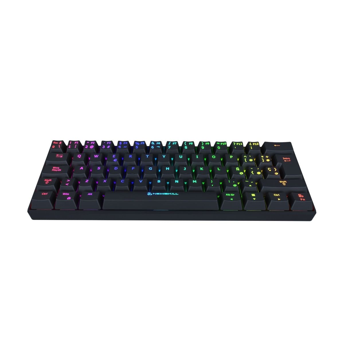 NEWSKILL - Teclado Inalambric Gamer Negro Pyros RGB Switch Outemu Blue
