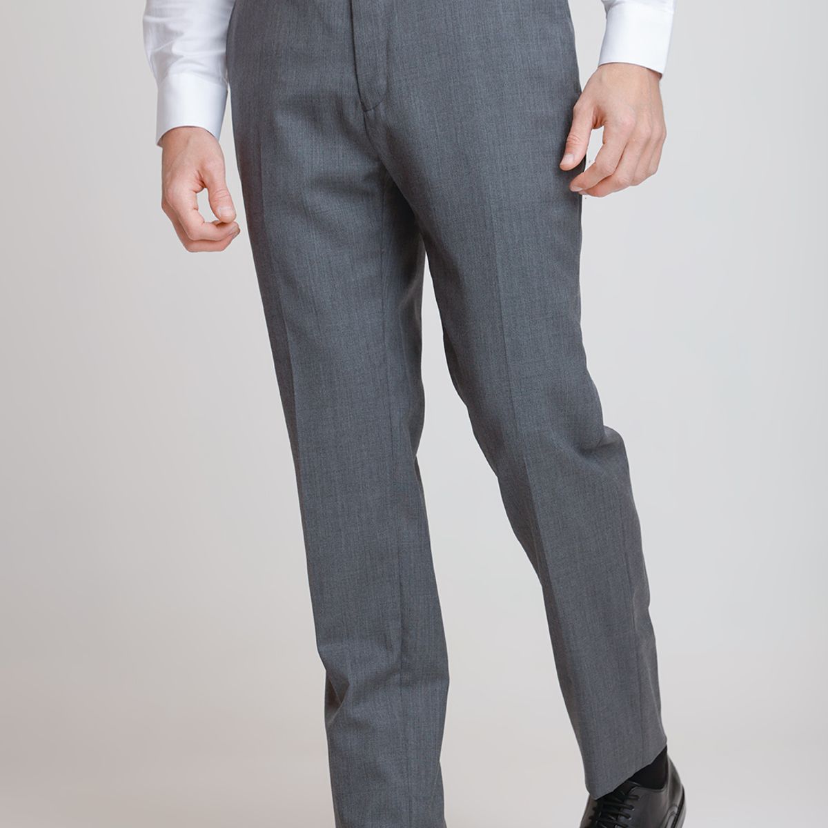 TRIAL - Pantalón Hombre Formal Lana S100'S Liso Slim Mix&Color Marengo