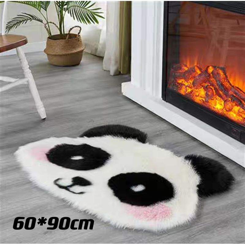 ANGELES DEL HOGAR - Alfombra en forma de panda Peluda piel Sintética