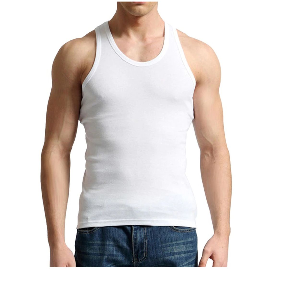 GARSIL - Polera Musculosa Para Hombre 100 Algodon - Camiseta Sin Mangas.-