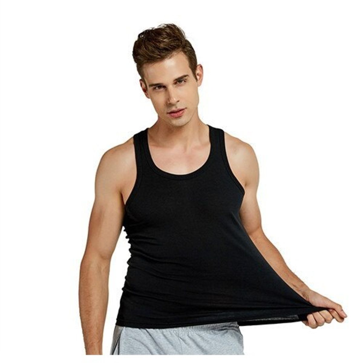 GARSIL - Polera Musculosa Para Hombre 100 Algodon - Camiseta Sin Mangas.-