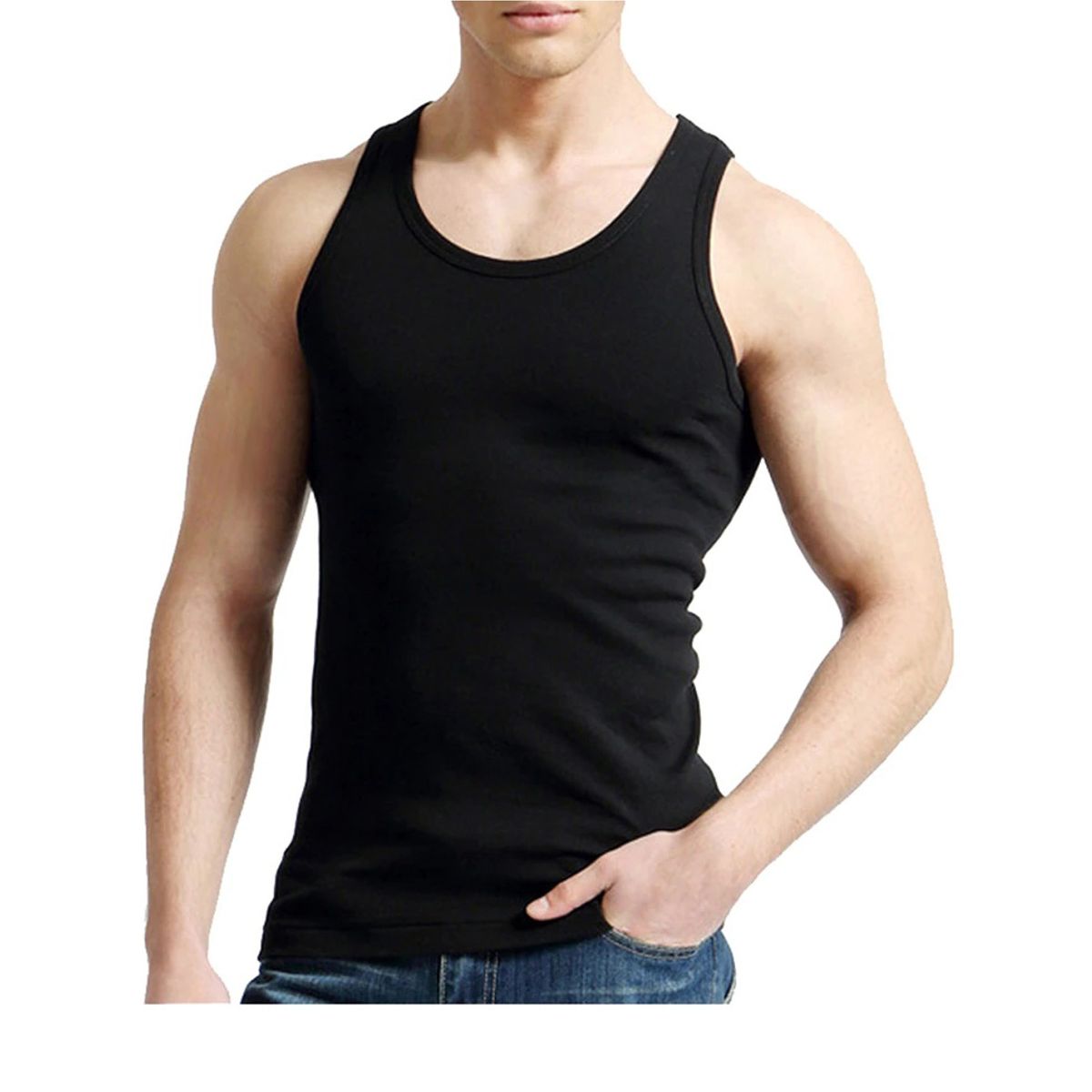GARSIL - Polera Musculosa Para Hombre 100 Algodon - Camiseta Sin Mangas.-