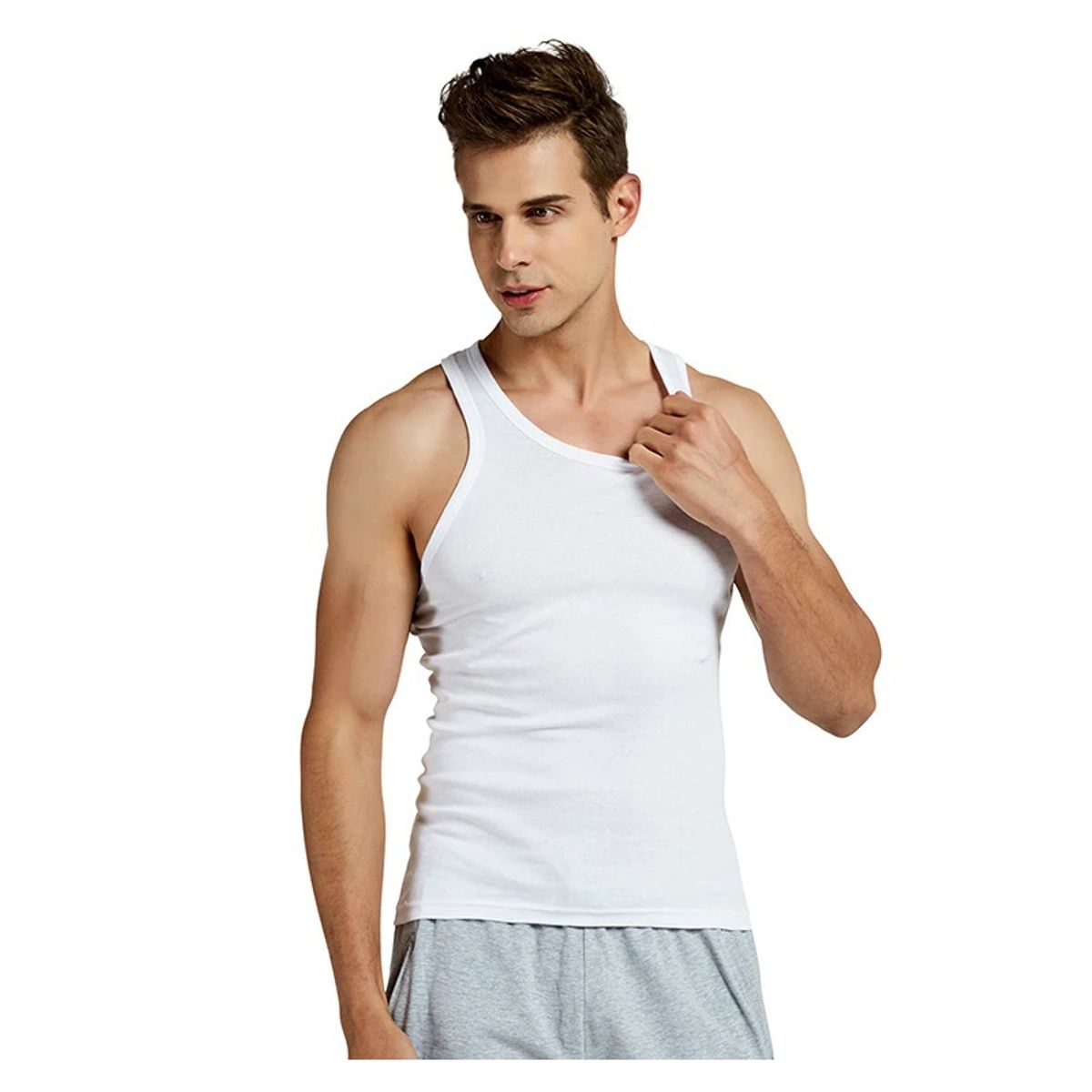 GARSIL - Polera Musculosa Para Hombre 100 Algodon - Camiseta Sin Mangas.-