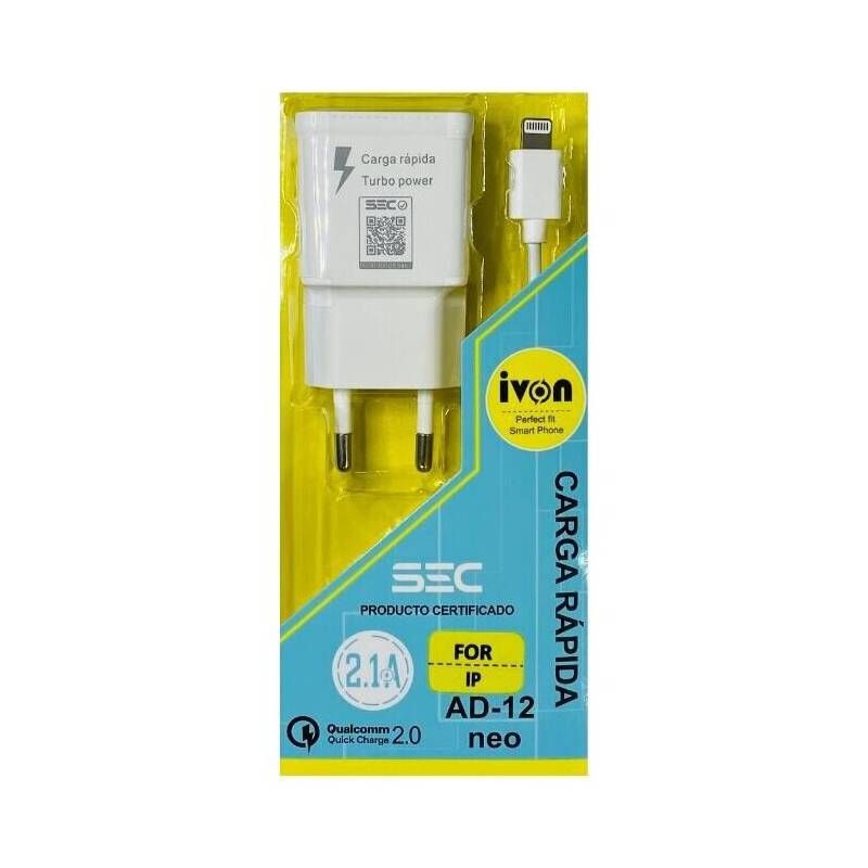 IVONNE - Cargador completo para Iphone carga rapida IVON 21A