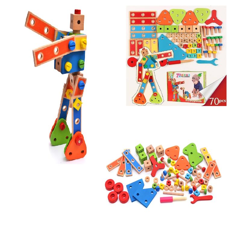 GENERICO - Juguete De Madera Armable Multifuncional Montessori 70pcs