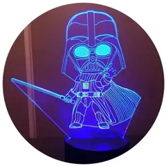 3DILUTION - Lámpara 3D Mini Darth Vader Base Negra