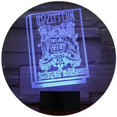 3DILUTION - Lámpara 3D Led Zeppelin Fanart Base Agrietada