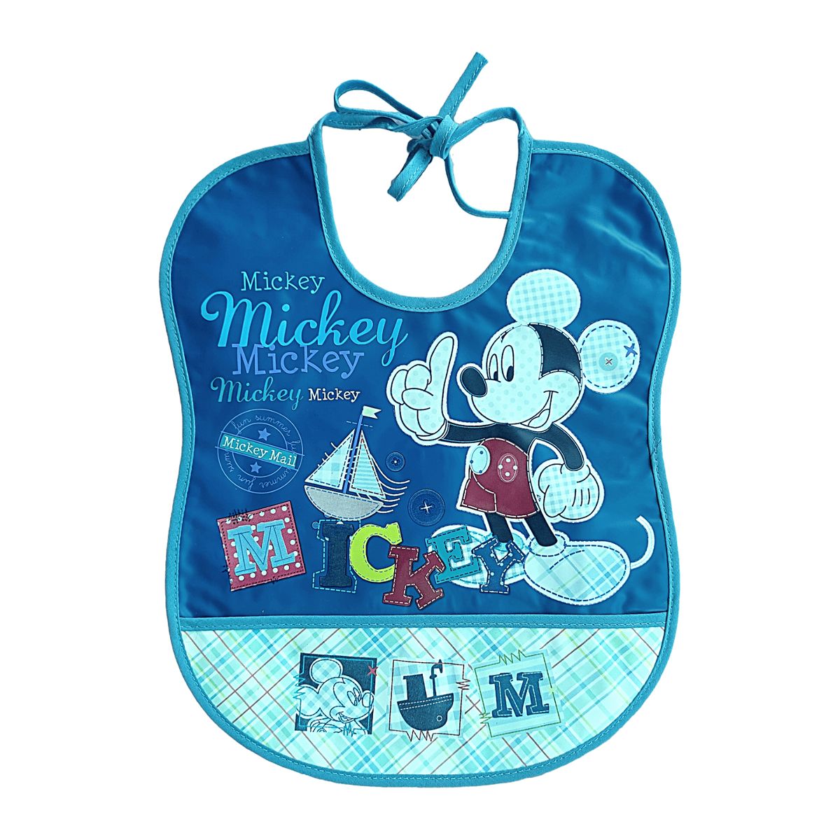 DISNEY - Babero Mickey Azul impermeable
