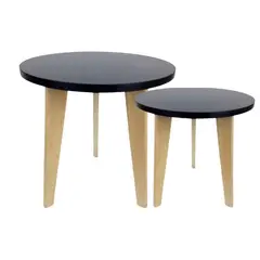 GENERICO - MESAS CENTRO DE MADERA DUO COLOR NEGRO