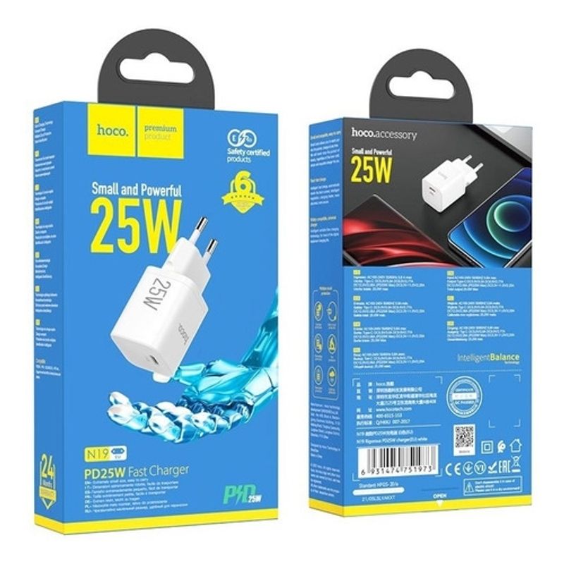 HOCO - adaptador Cargador de 25W carga super rápida tipo C