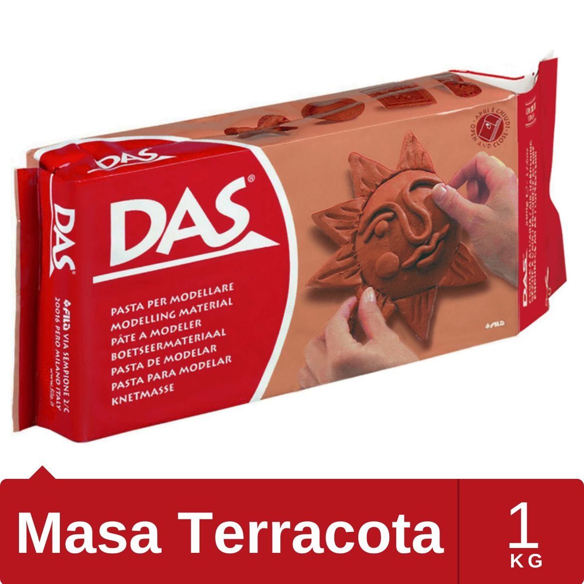 GENERICO - Pasta Para Modelar Masa Das Secado En Frío Terracota 1 kg