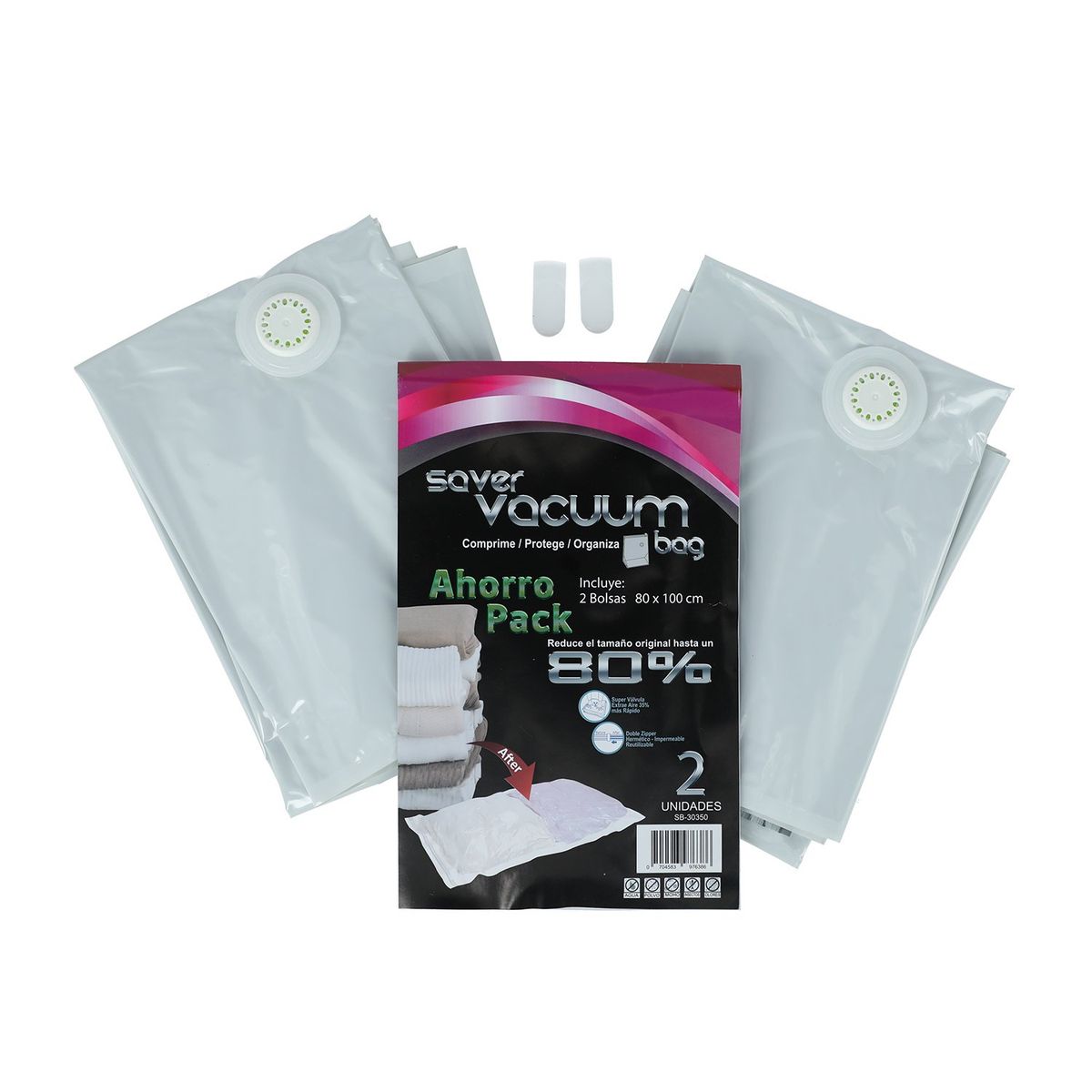 SAVER VACUUM BAG - Pack 2 Bolsas Ahorra Espacio SVB 80 x 100 cm