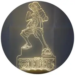 3DILUTION - Lámpara 3d Escritorio Luffy One Piece Base Negra