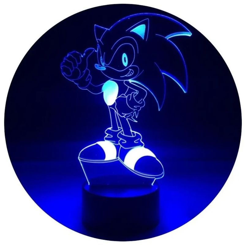 3DILUTION - Lámpara Visual 3d Sonic El Erizo Base Negra