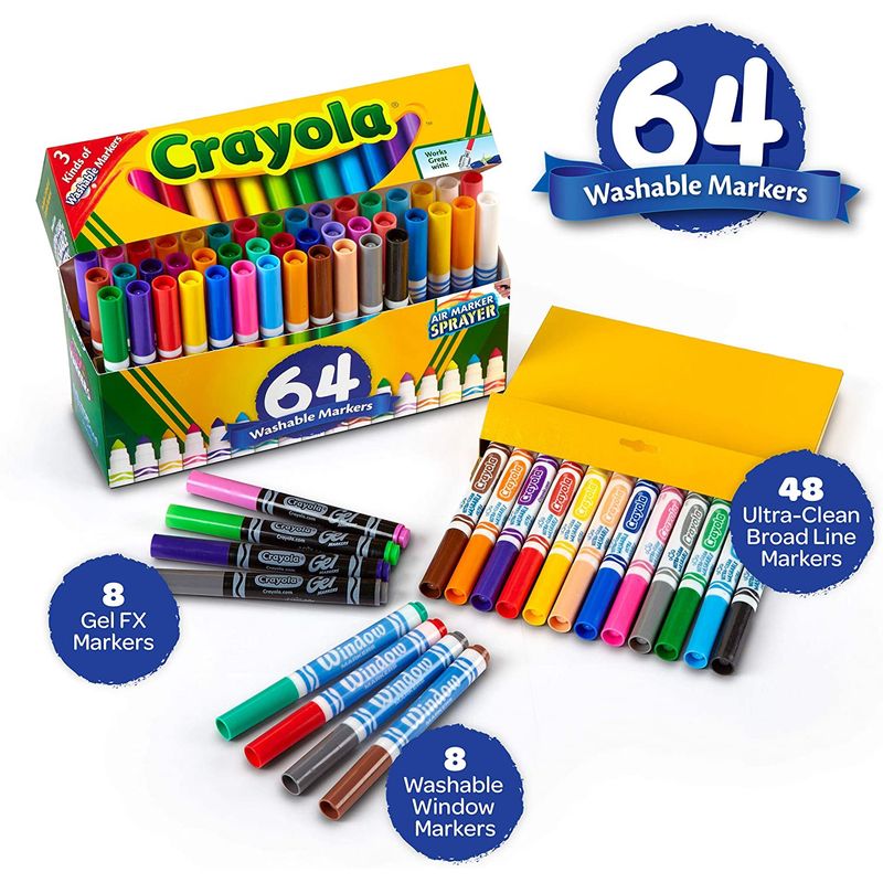 CRAYOLA - Set 64 Marcadores Jumbo Lavables