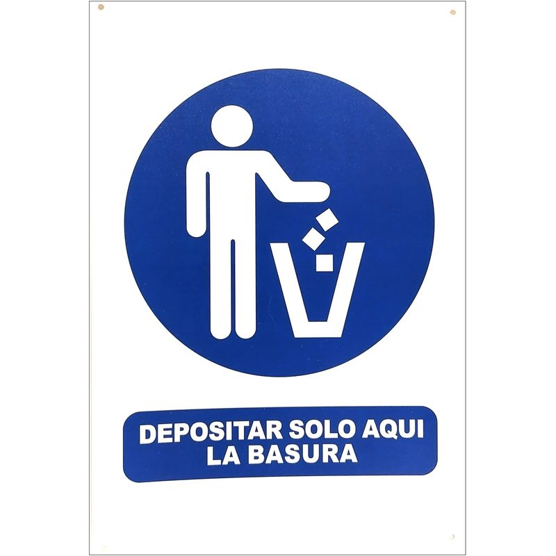 GENERICO - Señalética Botar Basura Aquí 20x30cm PP