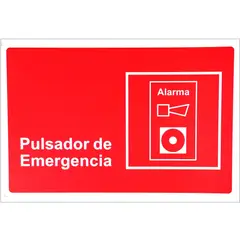 GENERICO - Señalética Pulsador de Emergencia 30x20cm PP