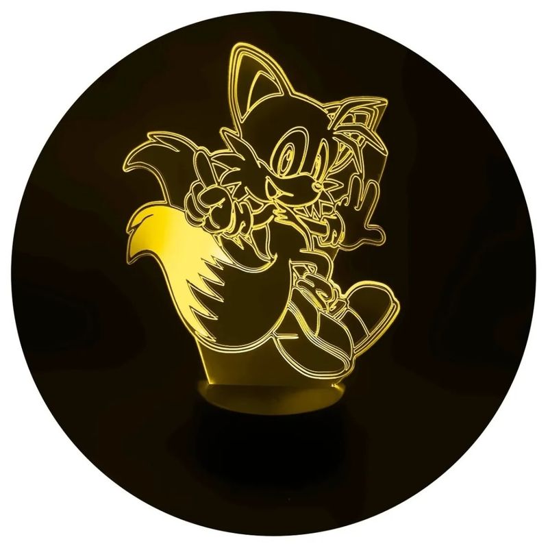 3DILUTION - Lampara 3d Tails Sonic El Erizo Base Negra